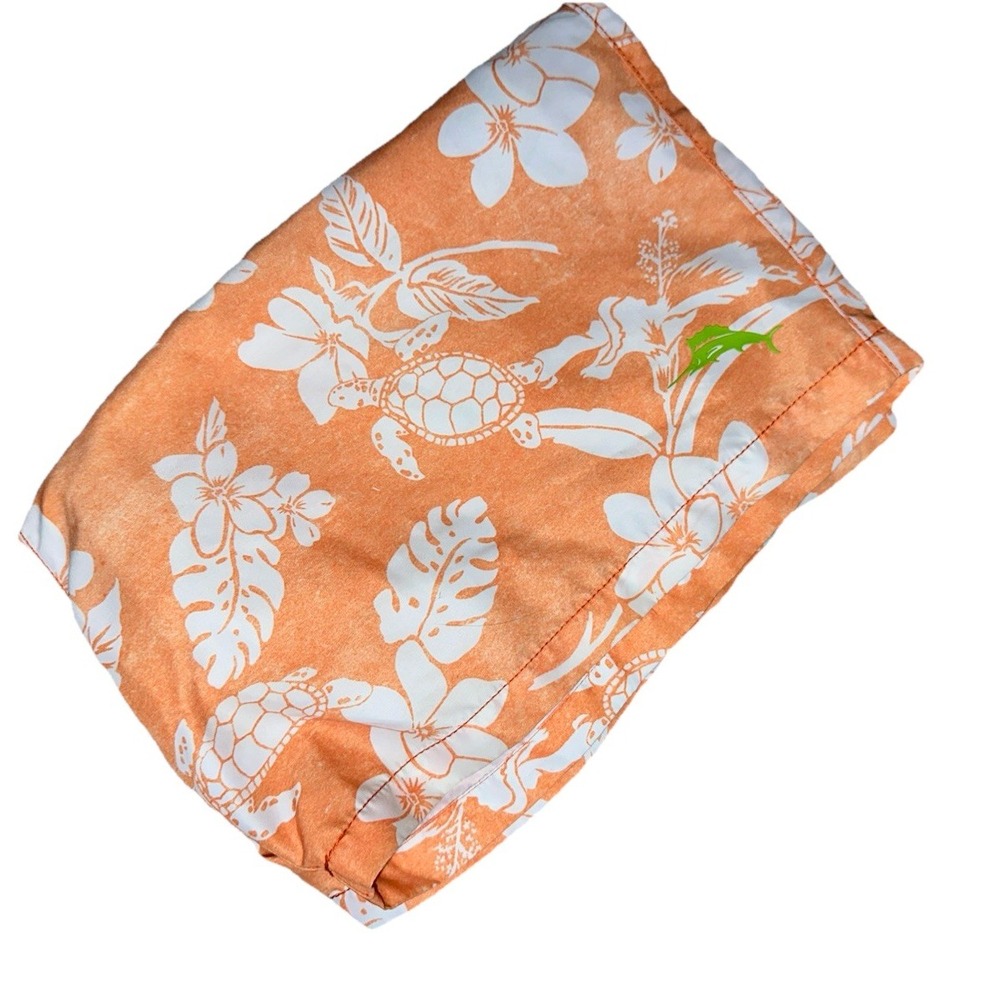 Tommy Bahama XL Swim Trunks Lined Floral Hawaiian Sea Life Turtles